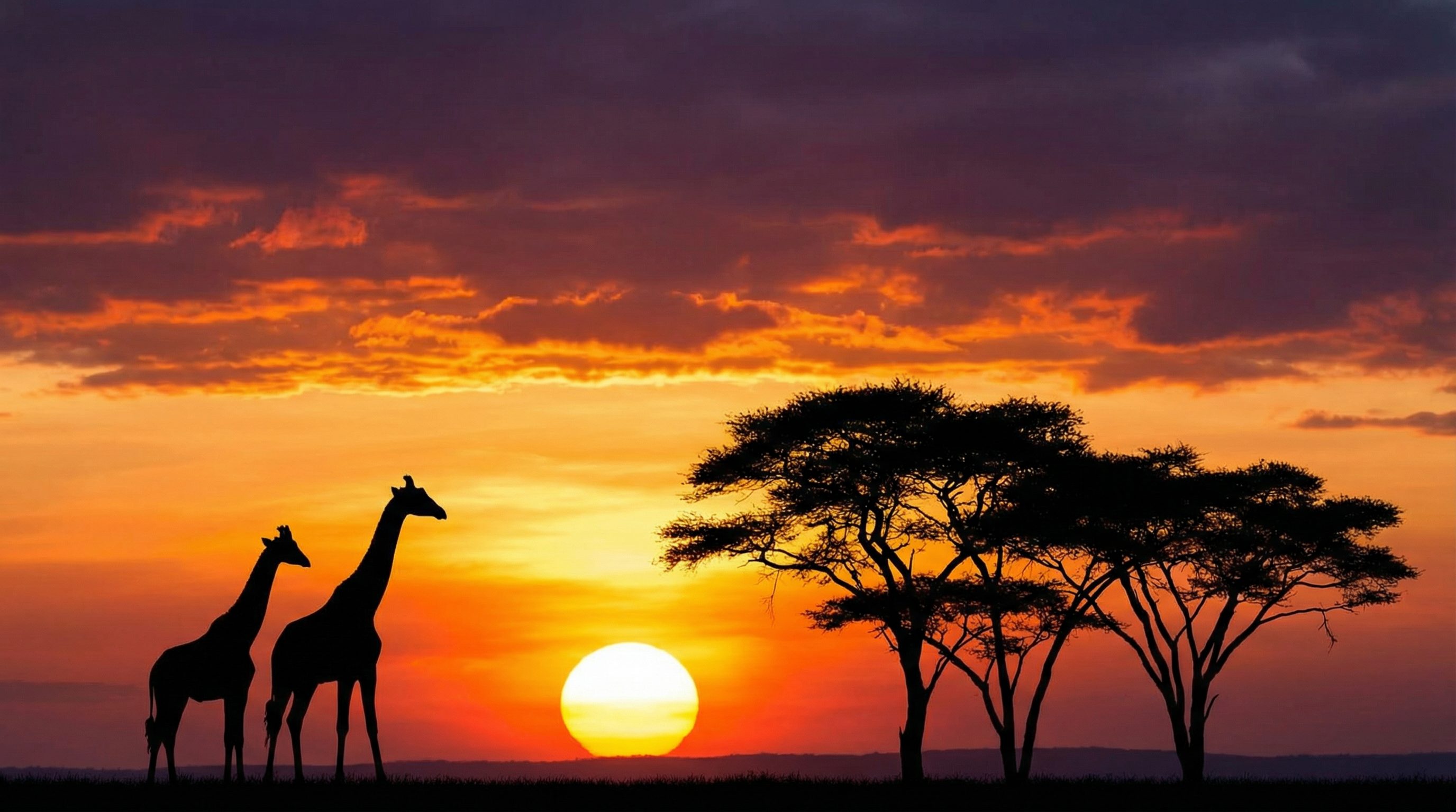 熟女人妻短视频：长颈鹿日落剪影